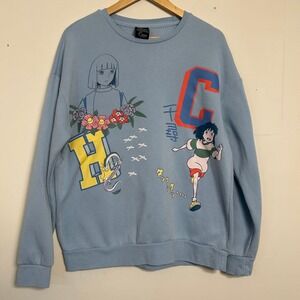Studio Ghibli‎ Spirited Away Sweatshirt Light Blue Graphic Print Pullover M
